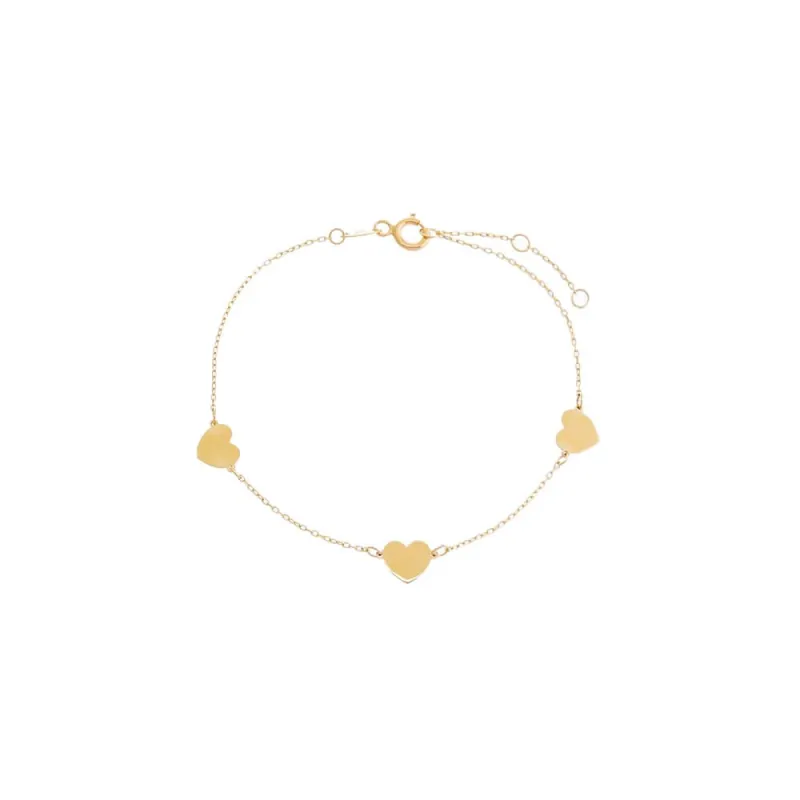Solid Multi Heart Bracelet 14K sold by Adina Eden's