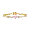 Pink Colored Heart Tennis Bracelet sold by Adina Eden's