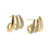 Diamond/Solid Triple Wave Cage Stud Earring 14K sold by Adina Eden's