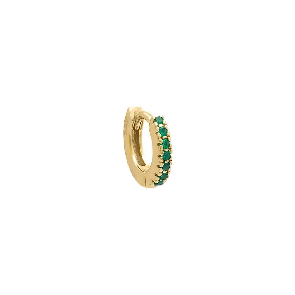Emerald Green CZ Mini Huggie Earring 14K sold by Adina Eden's product image thumbnail 3