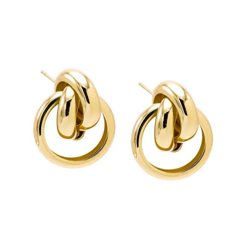 Twister Looped Dangling Drop Stud Earring sold by Adina Eden's