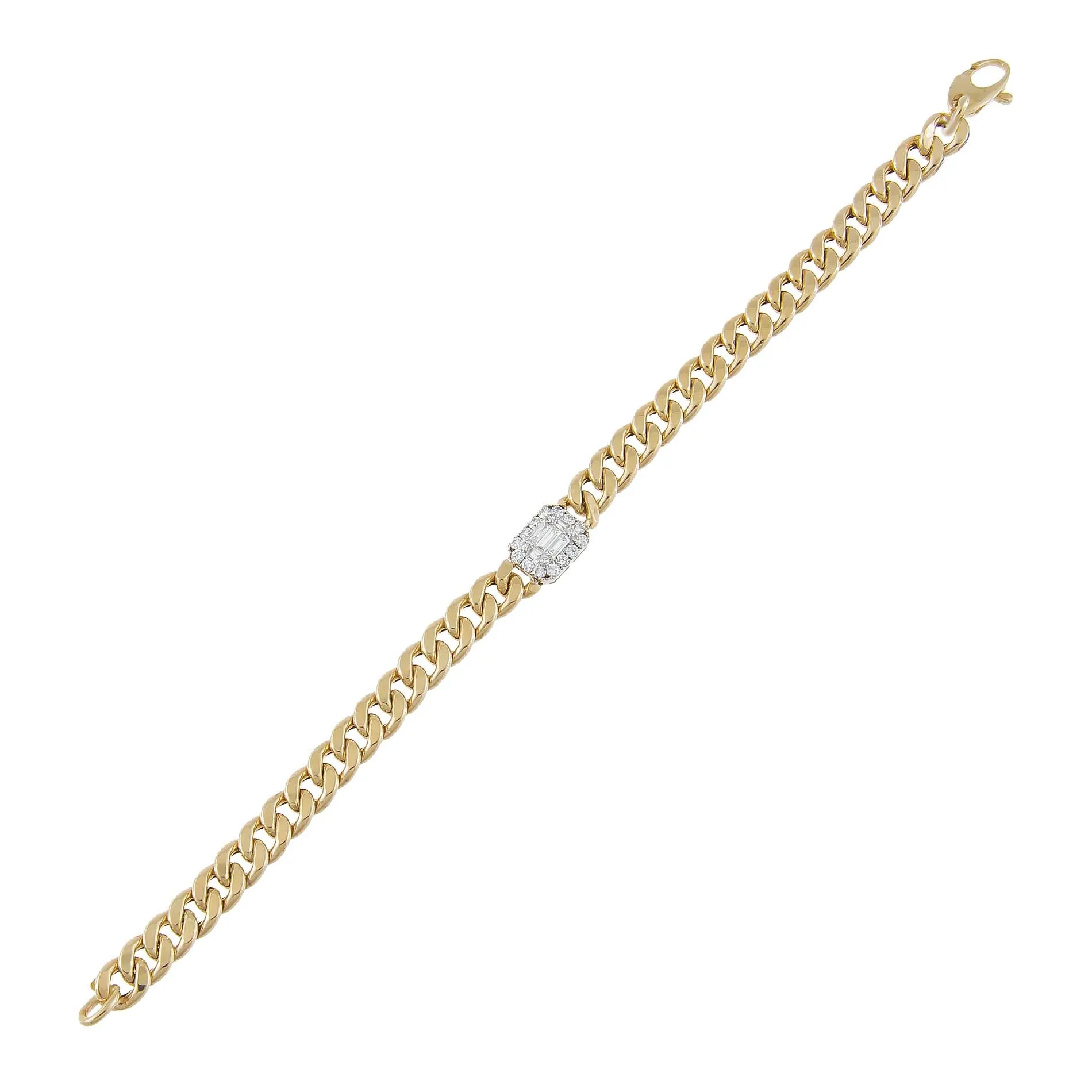 Diamond Illusion X Miami Cuban Link Bracelet 14K sold by Adina Eden's