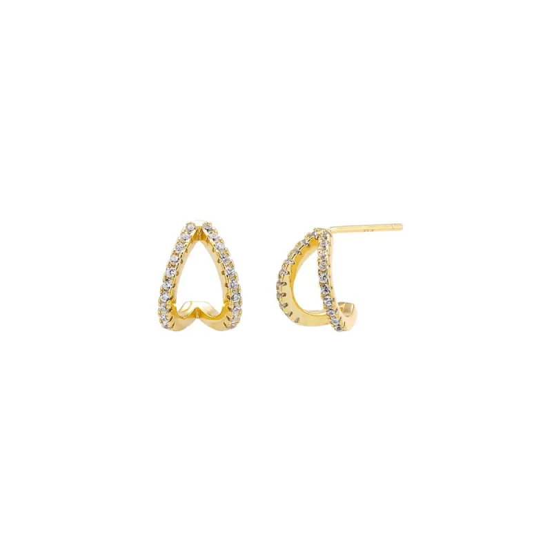 Pave Double Cage Stud Earring sold by Adina Eden's
