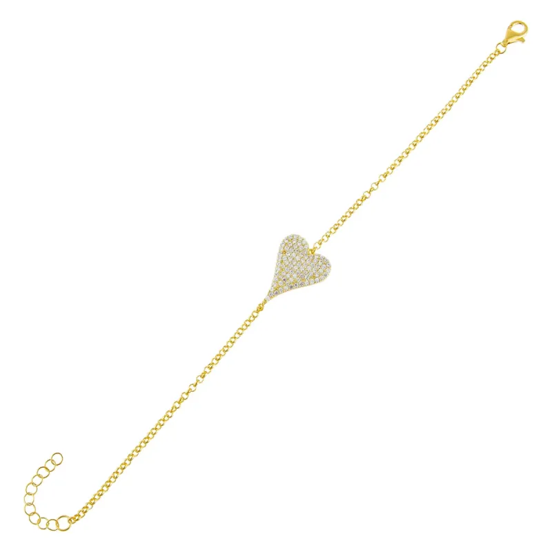 Pavé Heart Bracelet sold by Adina Eden's