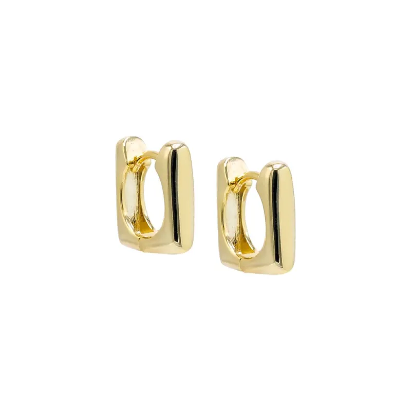 Solid Square Shape Huggie Earring sold by Adina Eden's