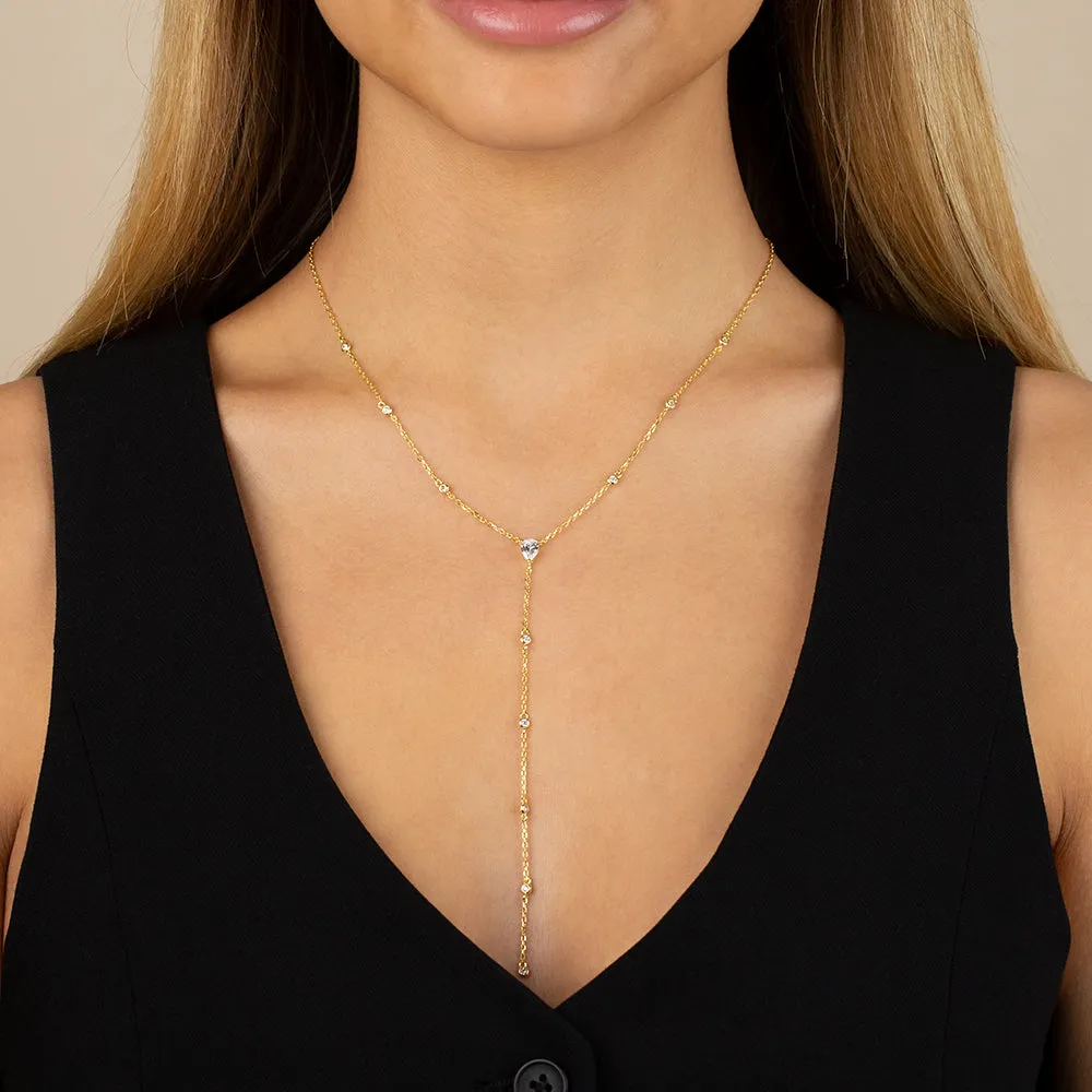 CZ Station Lariat Necklace sold by Adina Eden's product image thumbnail 3