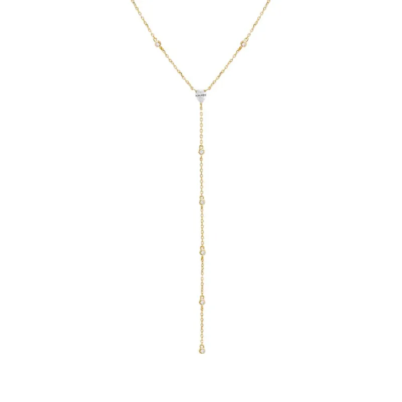 CZ Station Lariat Necklace sold by Adina Eden's