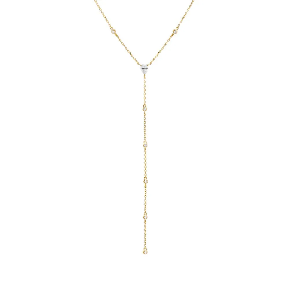 CZ Station Lariat Necklace sold by Adina Eden's