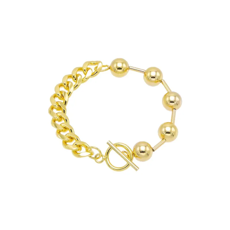 Cuban Chain X Ball Toggle Bracelet sold by Adina Eden's
