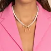 Pearl X Solid Bow Tie Necklace sold by Adina Eden's