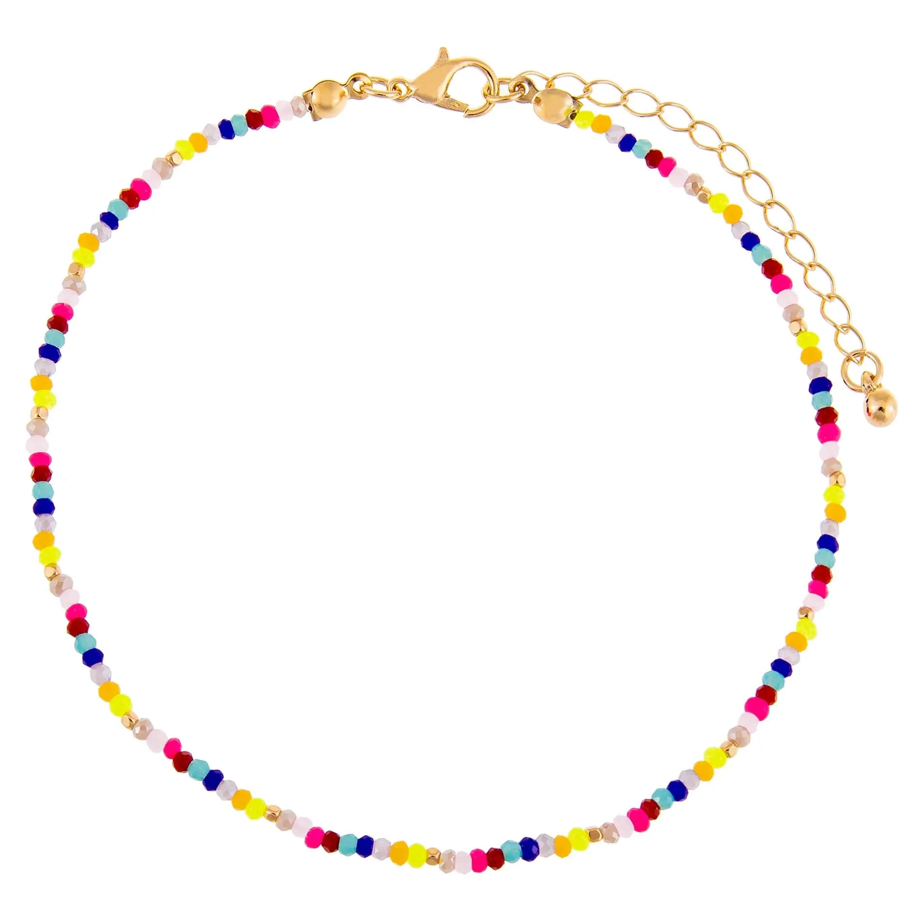 Multi Color Beaded Anklet sold by Adina Eden's