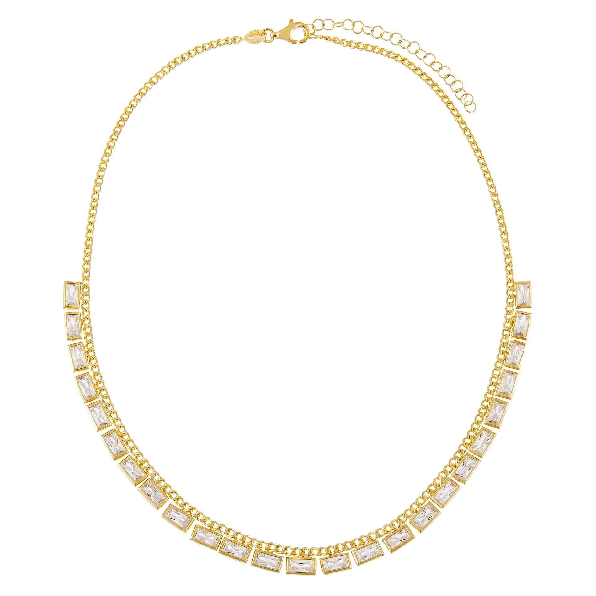 Multi Baguette Cuban Chain Choker sold by Adina Eden's product image thumbnail 3