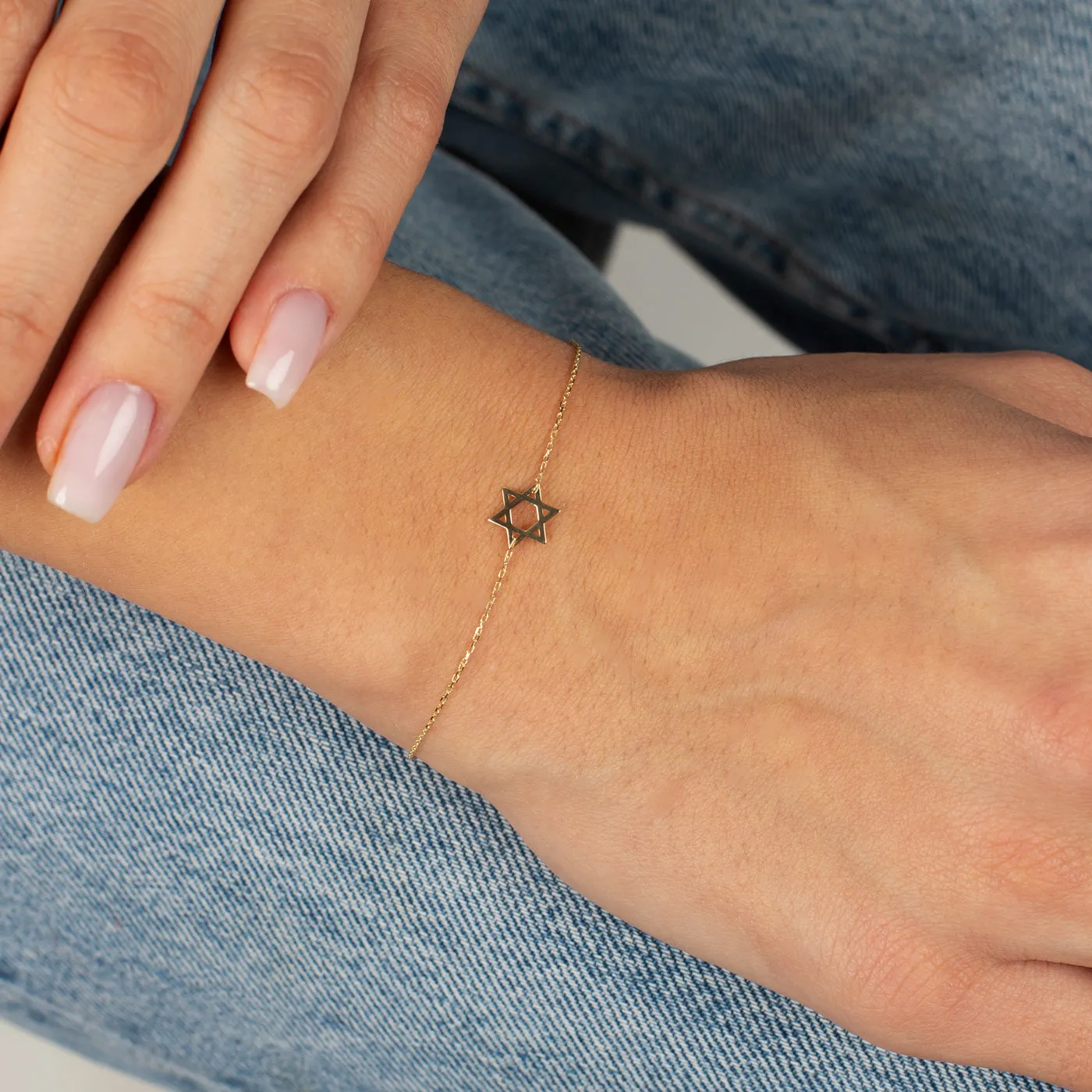 Mini Solid Star Of David Bracelet 14K sold by Adina Eden's product image thumbnail 2
