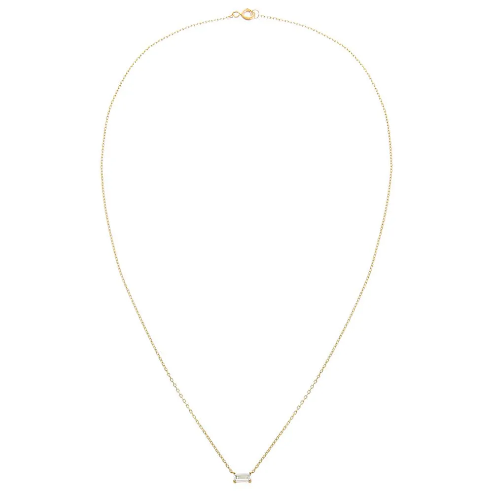 CZ Mini Baguette Pendant Necklace 14K sold by Adina Eden's product image thumbnail 3