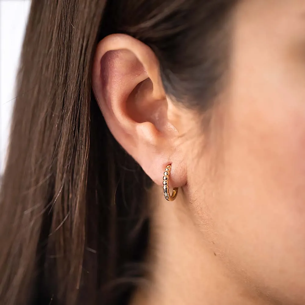 Beaded Huggie Earring 14K sold by Adina Eden's product image thumbnail 2