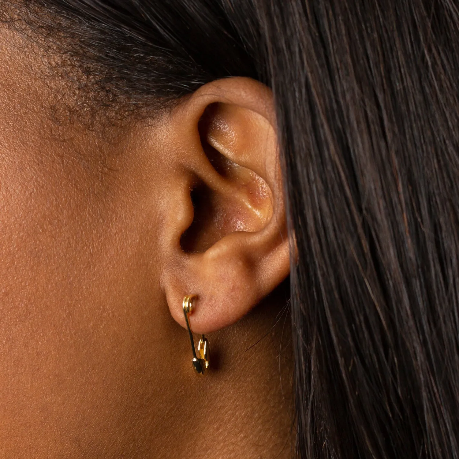 Solid Safety Pin Earring sold by Adina Eden's product image thumbnail 2