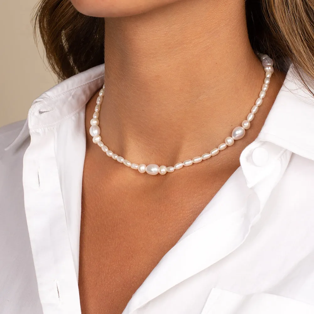 Pearl Multi Cluster Necklace sold by Adina Eden's product image thumbnail 4