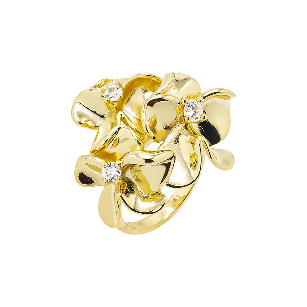 CZ Multi Flower Fancy Ring sold by Adina Eden's