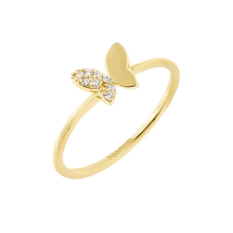 CZ X Solid Butterfly Ring sold by Adina Eden's