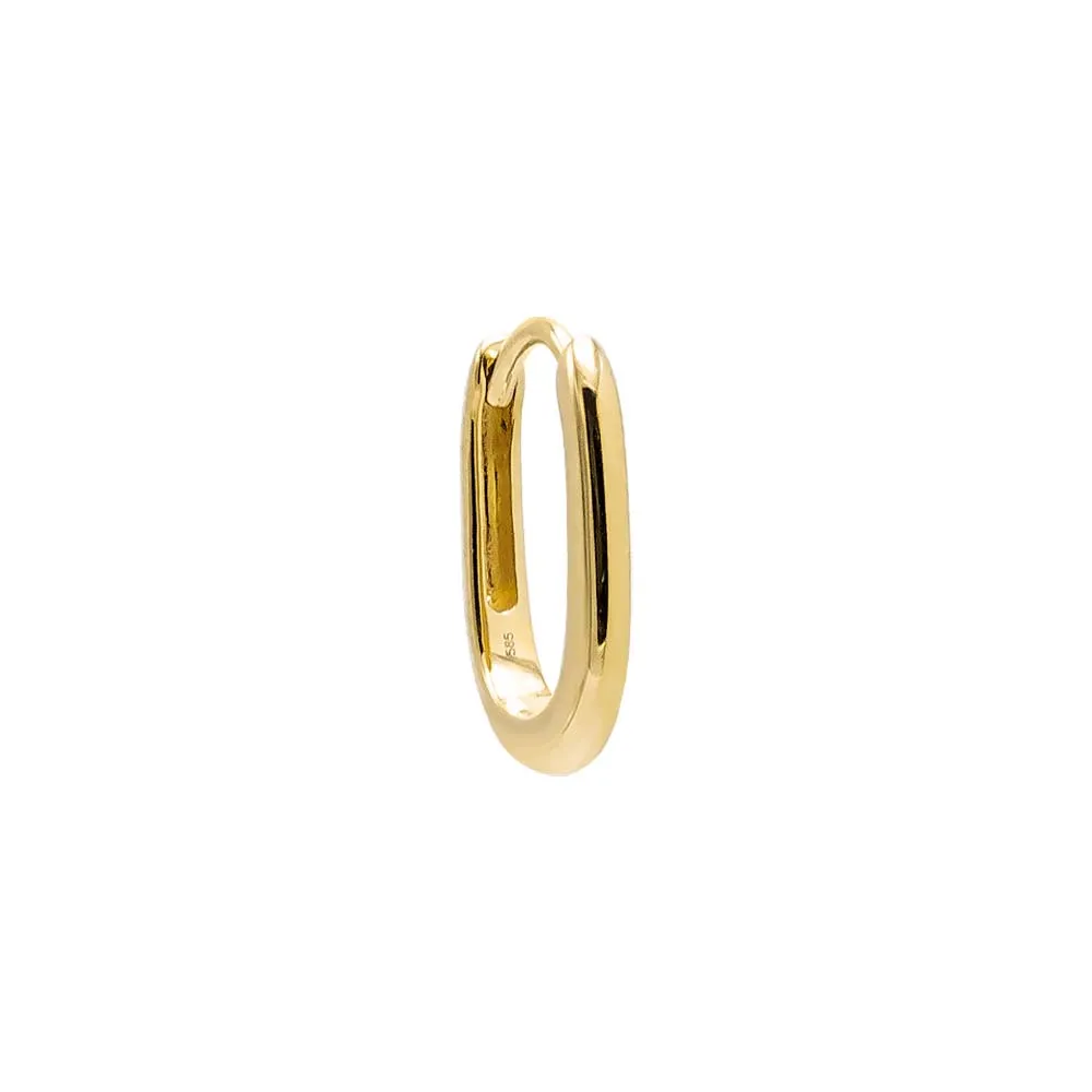 Solid Oval Huggie Earring 14K sold by Adina Eden's product image thumbnail 3