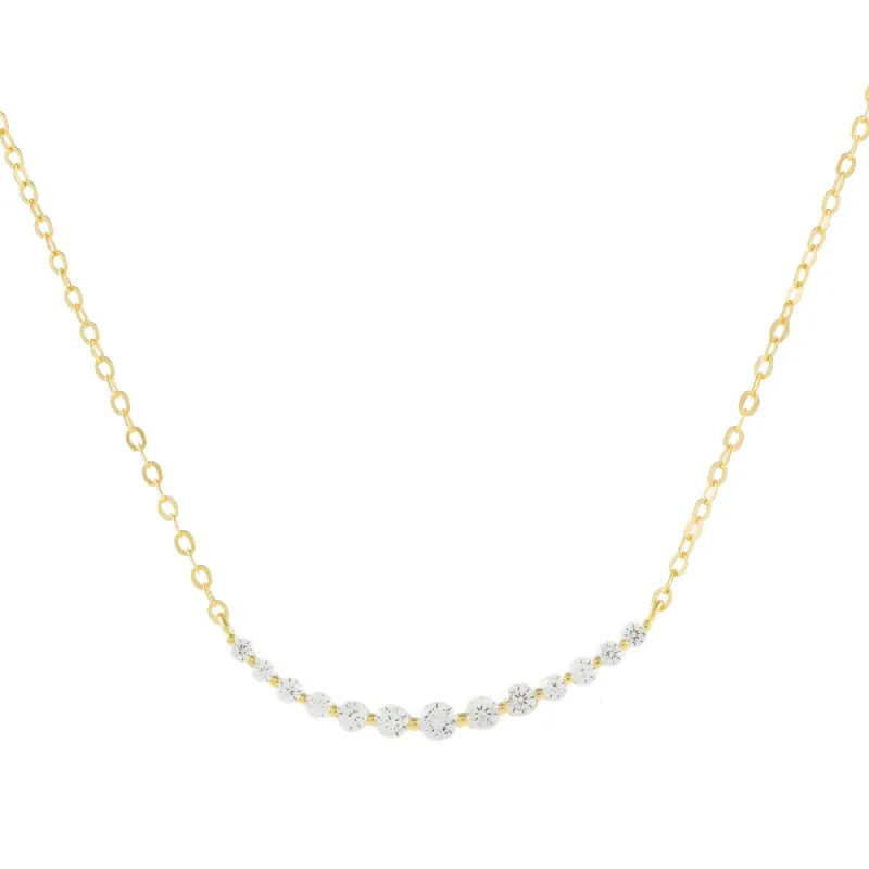 Round Pavé Curved Necklace sold by Adina Eden's