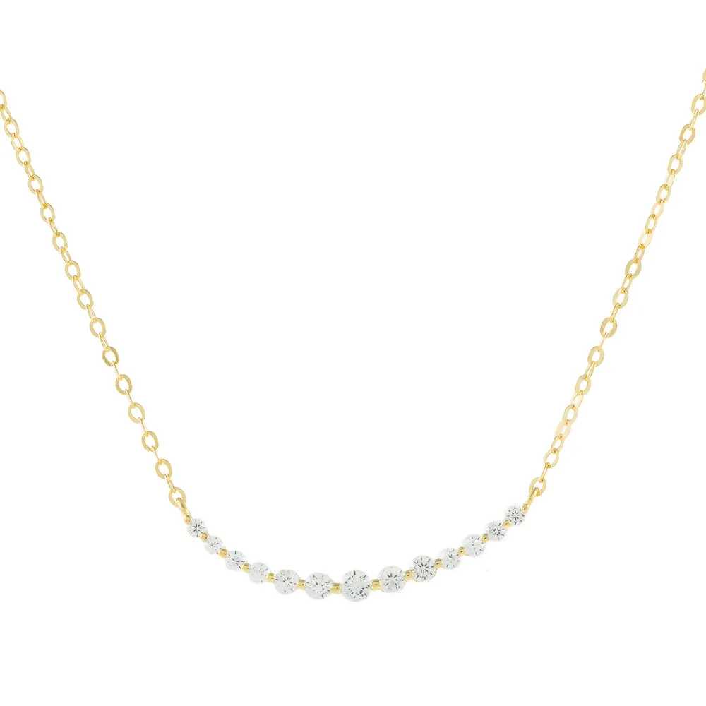 Round Pavé Curved Necklace sold by Adina Eden's