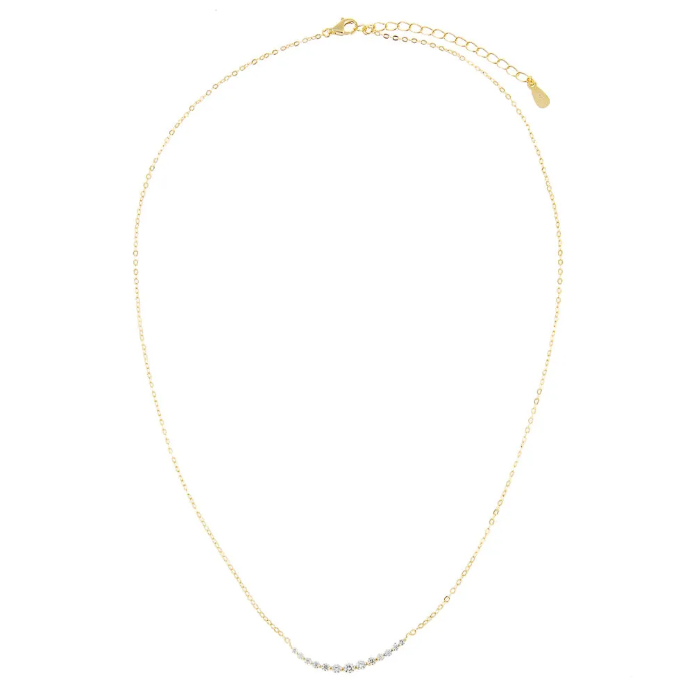 Round Pavé Curved Necklace sold by Adina Eden's product image thumbnail 3