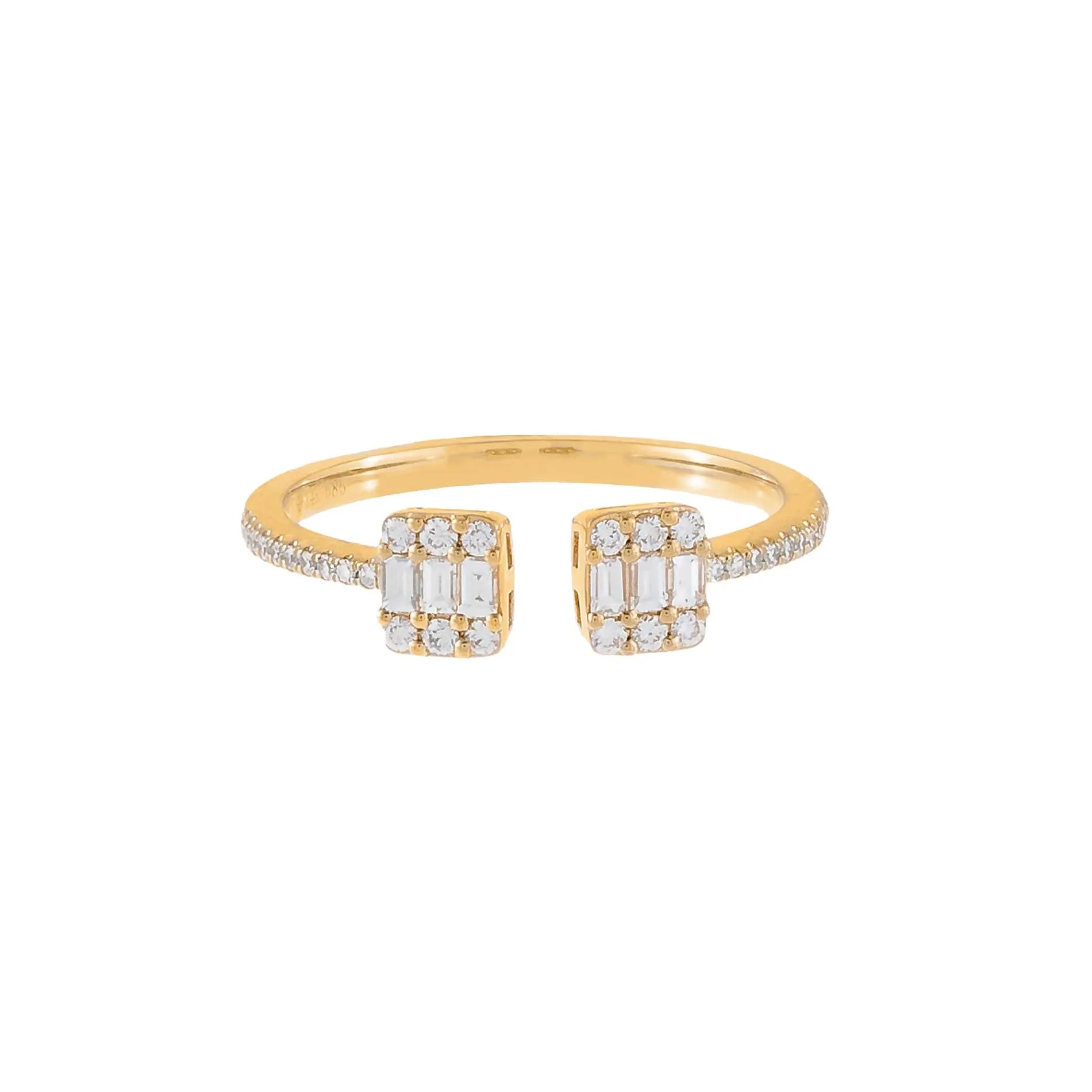 Diamond Illusion Baguette Adjustable Ring 14K sold by Adina Eden's product image thumbnail 3