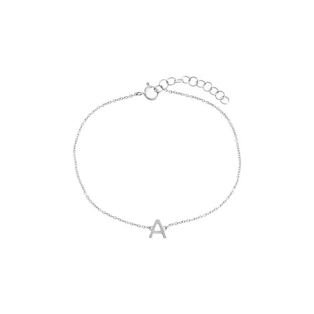 Solid Initial Bracelet 14K sold by Adina Eden's product image thumbnail 2