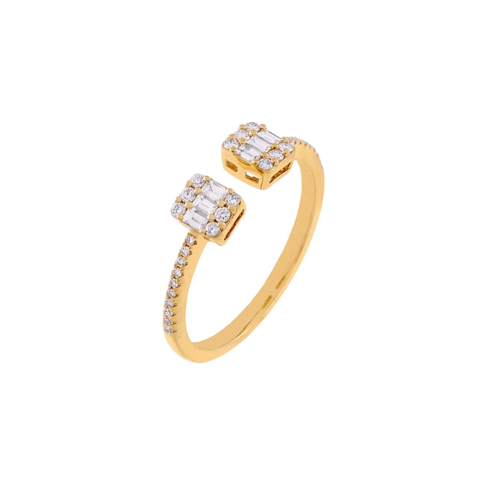 Diamond Illusion Baguette Adjustable Ring 14K sold by Adina Eden's