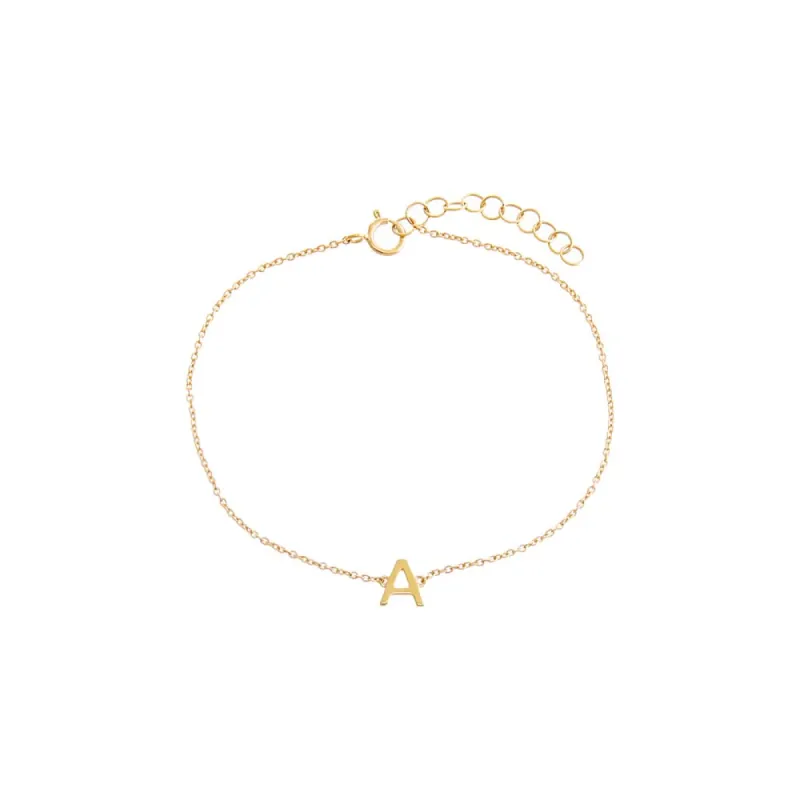 Solid Initial Bracelet 14K sold by Adina Eden's