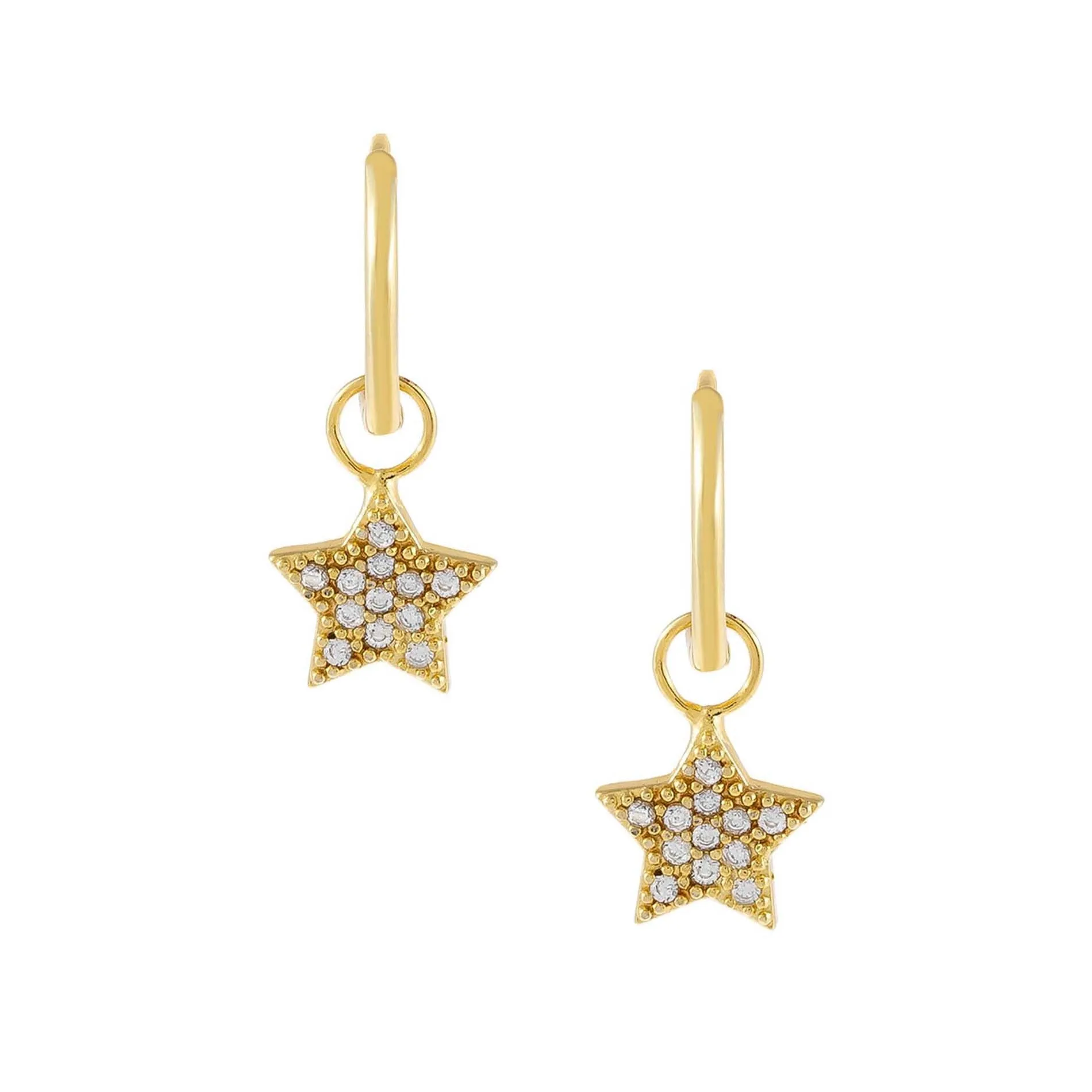 Pavé Star Huggie Earring sold by Adina Eden's