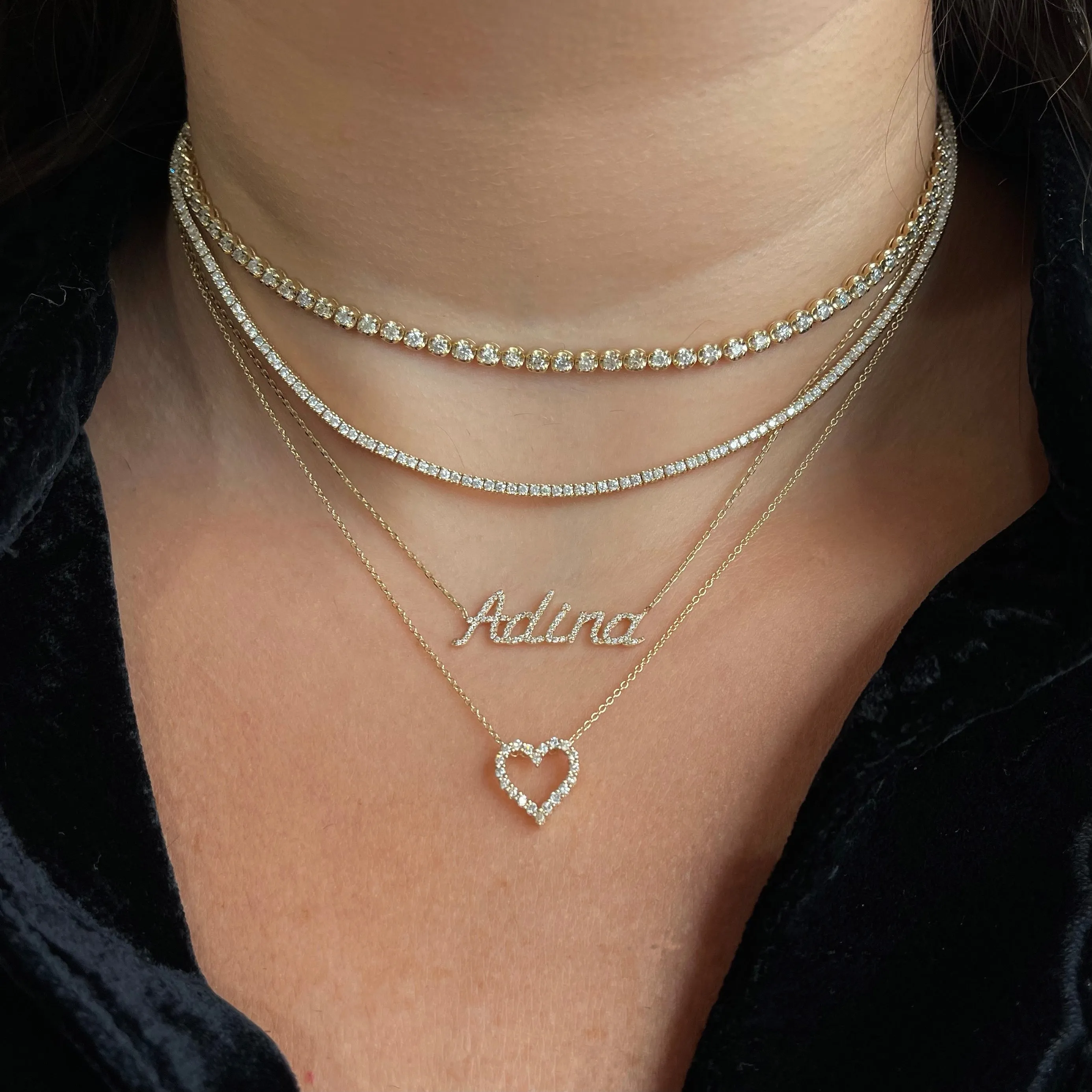 Classic Diamond Tennis Necklace 14K sold by Adina Eden's product image thumbnail 3