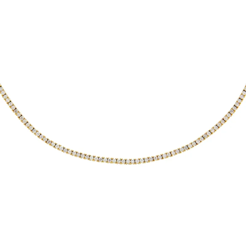 Classic Diamond Tennis Necklace 14K sold by Adina Eden's