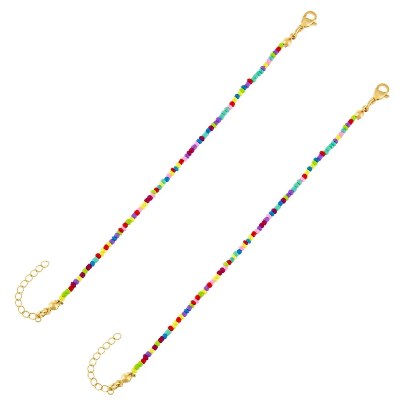 Rainbow Beaded Bracelet Combo Set sold by Adina Eden's