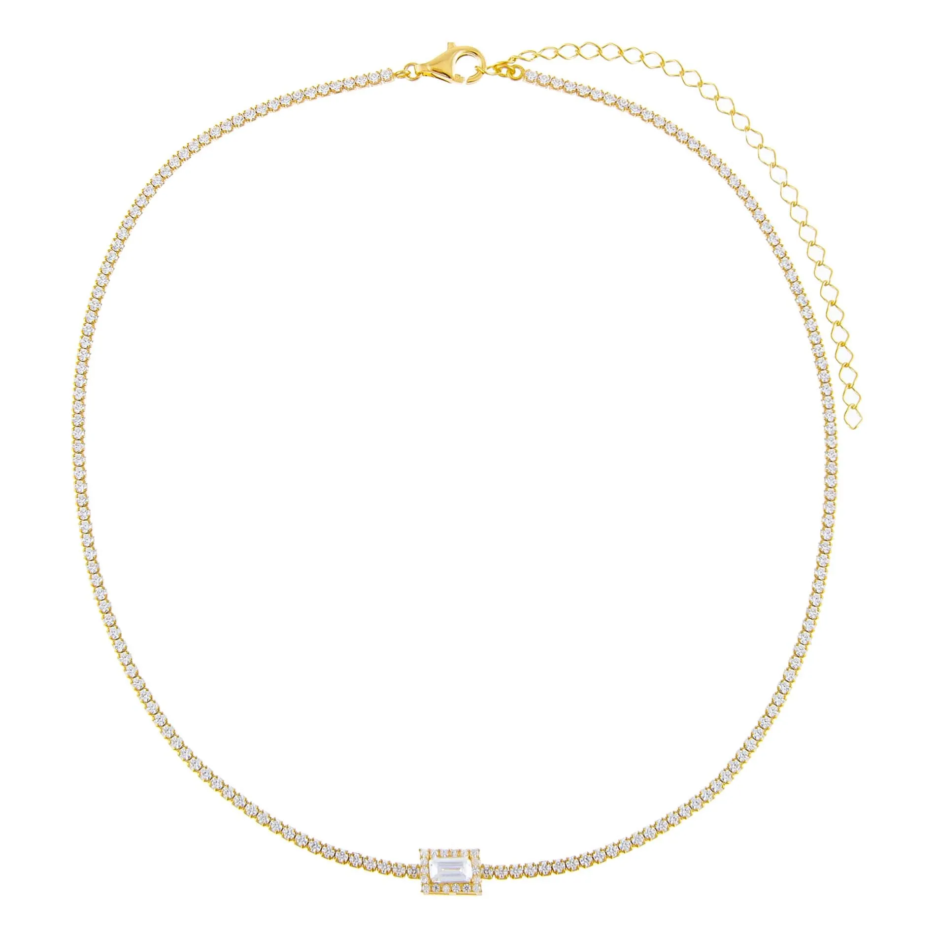 CZ Baguette Tennis Choker sold by Adina Eden's product image thumbnail 2