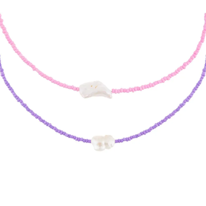 2 Piece Baroque Bead Choker Combo Set sold by Adina Eden's
