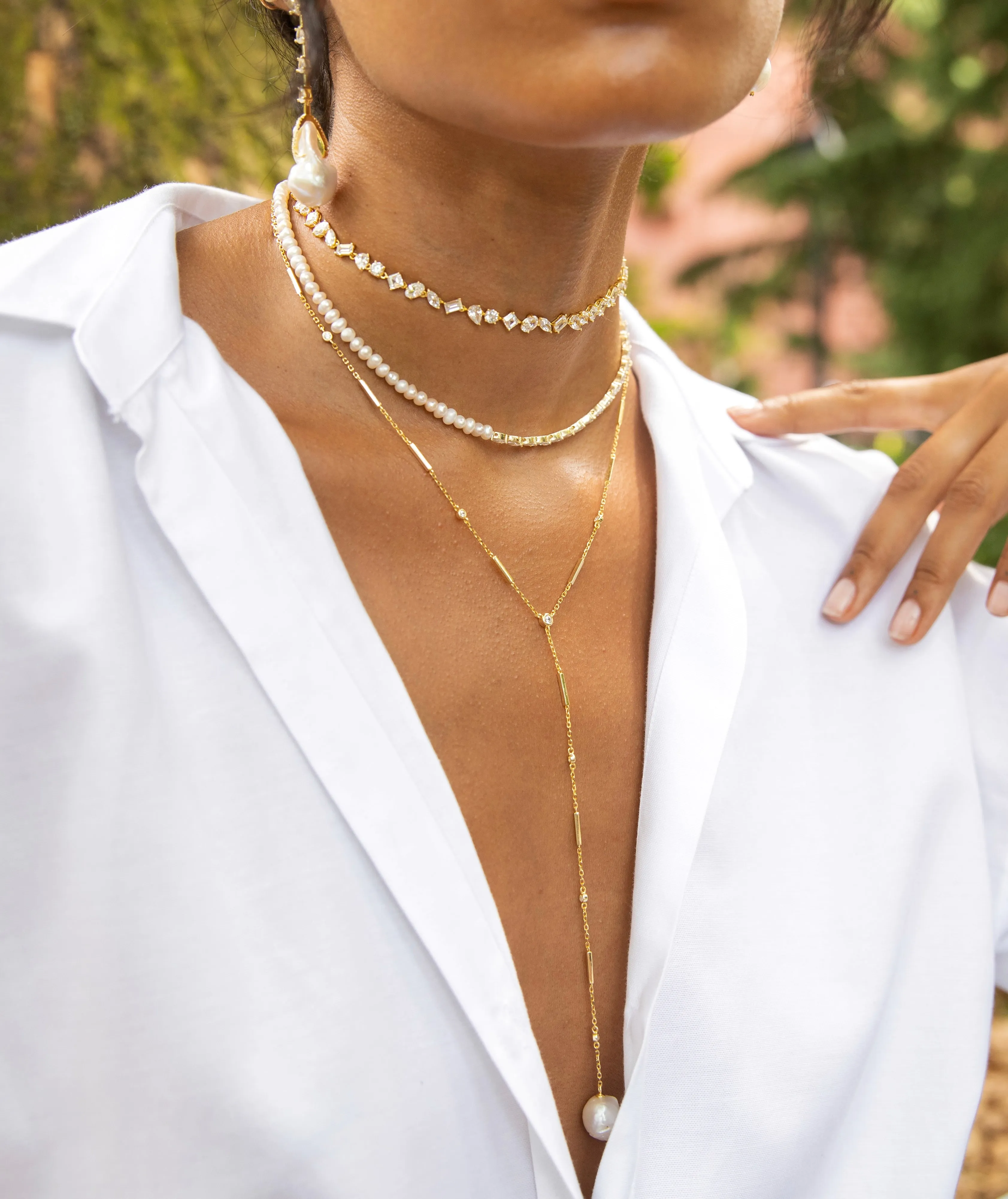 CZ Multi Shape Stone Choker sold by Adina Eden's product image thumbnail 2