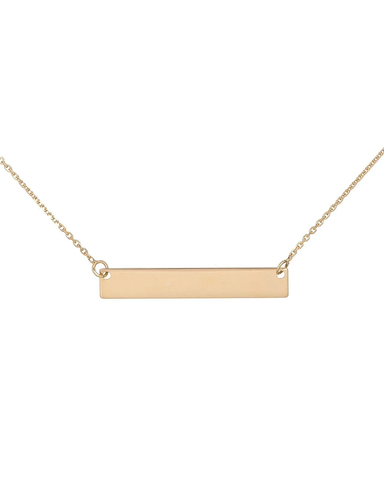 Engravable Bar Necklace 14K sold by Adina Eden's