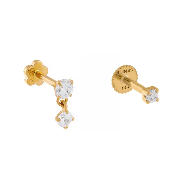 Solitaire Stud Earring Combo Set 14K sold by Adina Eden's