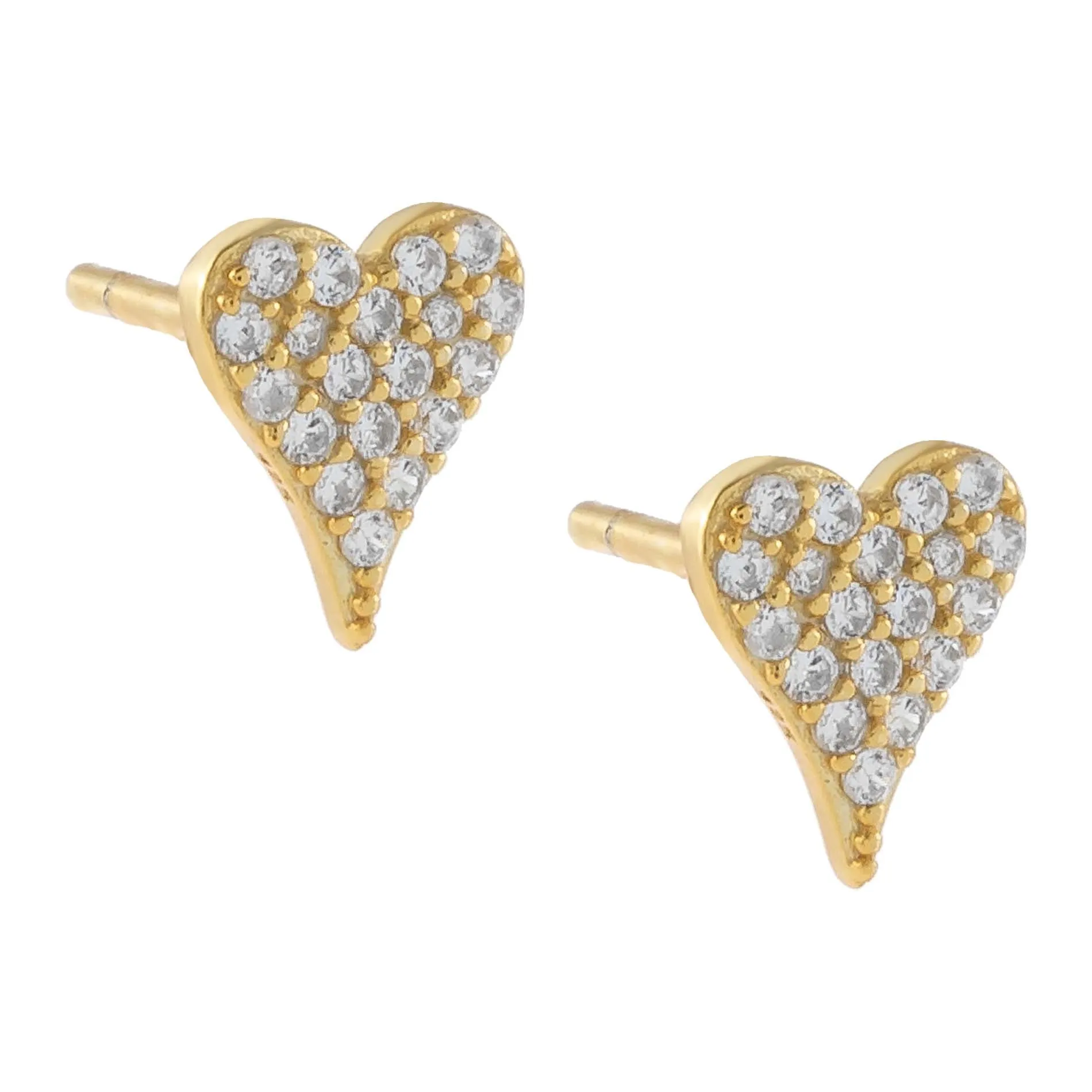 Mini Pavé Heart Stud Earring sold by Adina Eden's