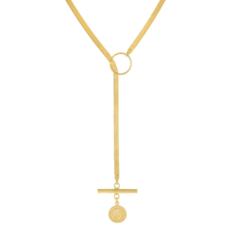 Vintage Coin Toggle Herringbone Lariat sold by Adina Eden's