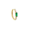 Colored Pavé X Baguette Huggie Earring 14K sold by Adina Eden's