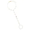 Multi CZ Embedded Pave Initial Hand Chain sold by Adina Eden's