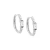 Colored Pavé X Baguette Huggie Earring 14K sold by Adina Eden's