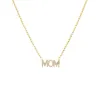 MOM Pavé Block Nameplate Chain Necklace sold by Adina Eden's