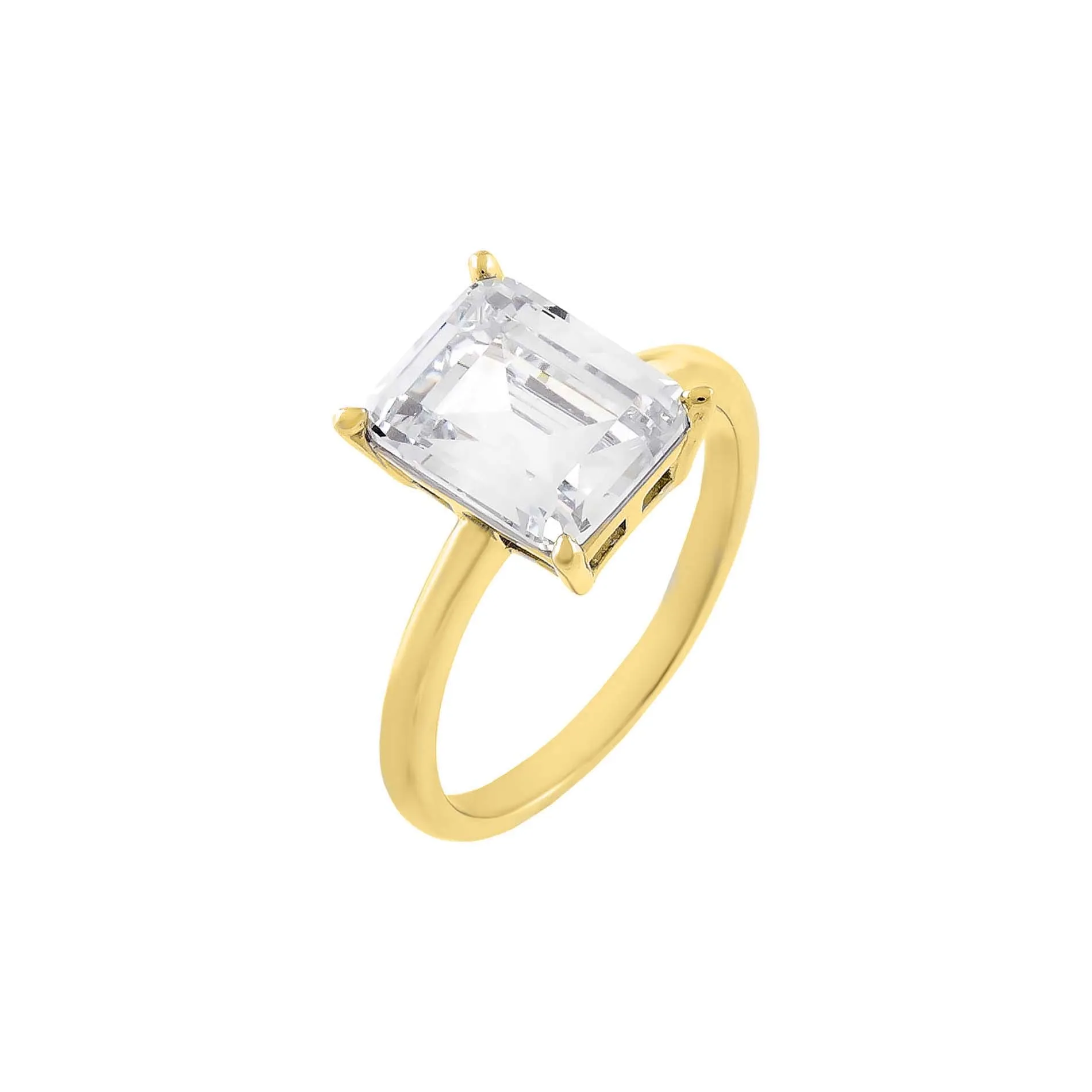 CZ Emerald Stone Ring sold by Adina Eden's