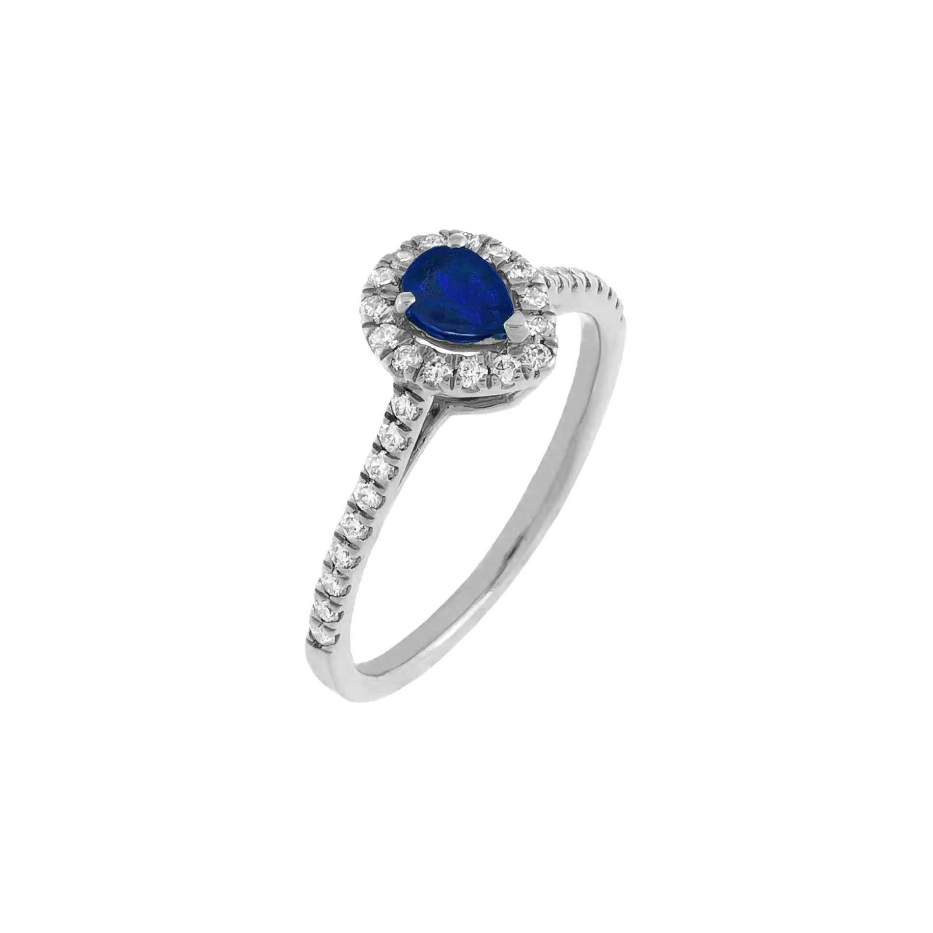 Diamond X Colored Gemstone Teardrop Ring 14K sold by Adina Eden's