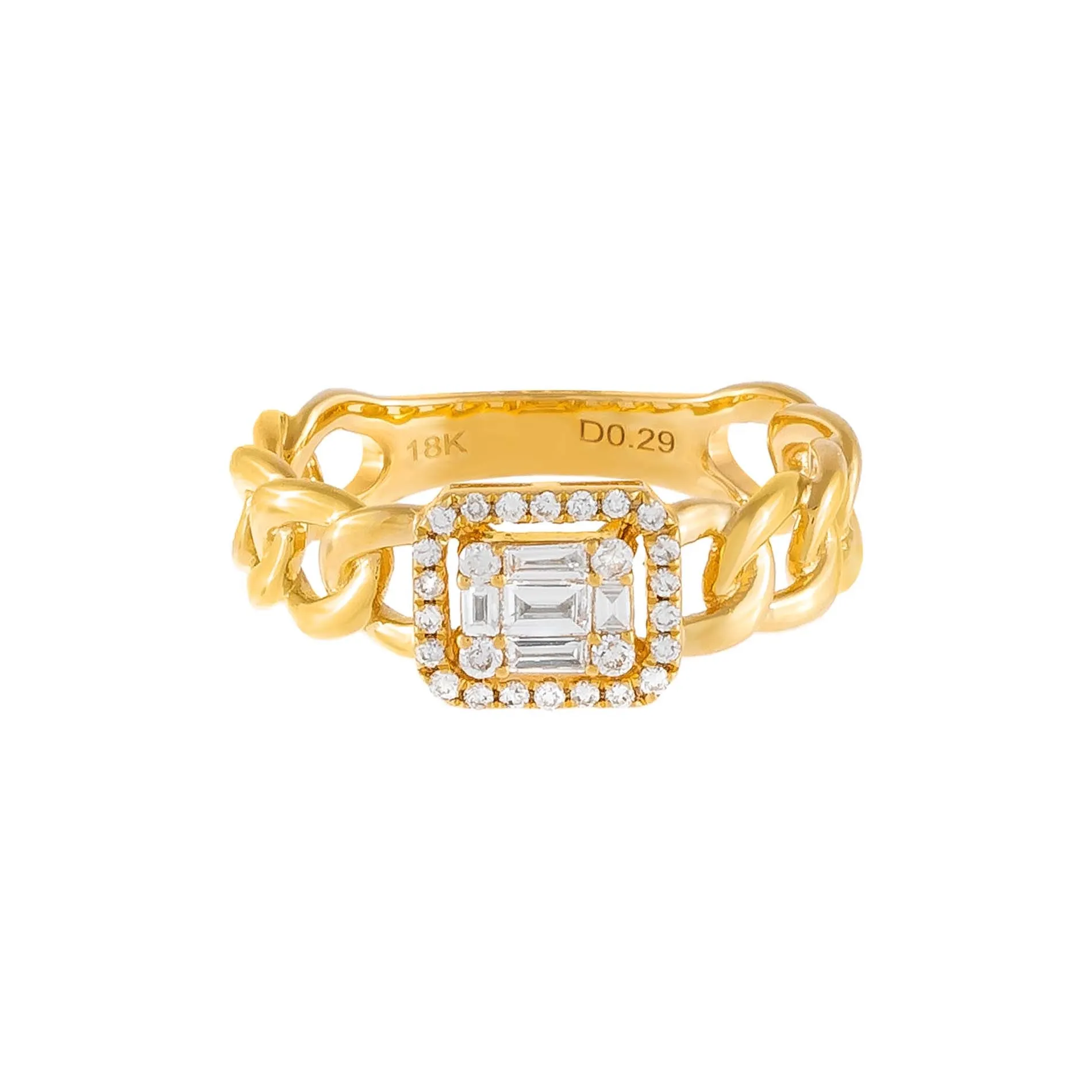 Diamond Illusion Baguette Braided Ring 18K sold by Adina Eden's product image thumbnail 3