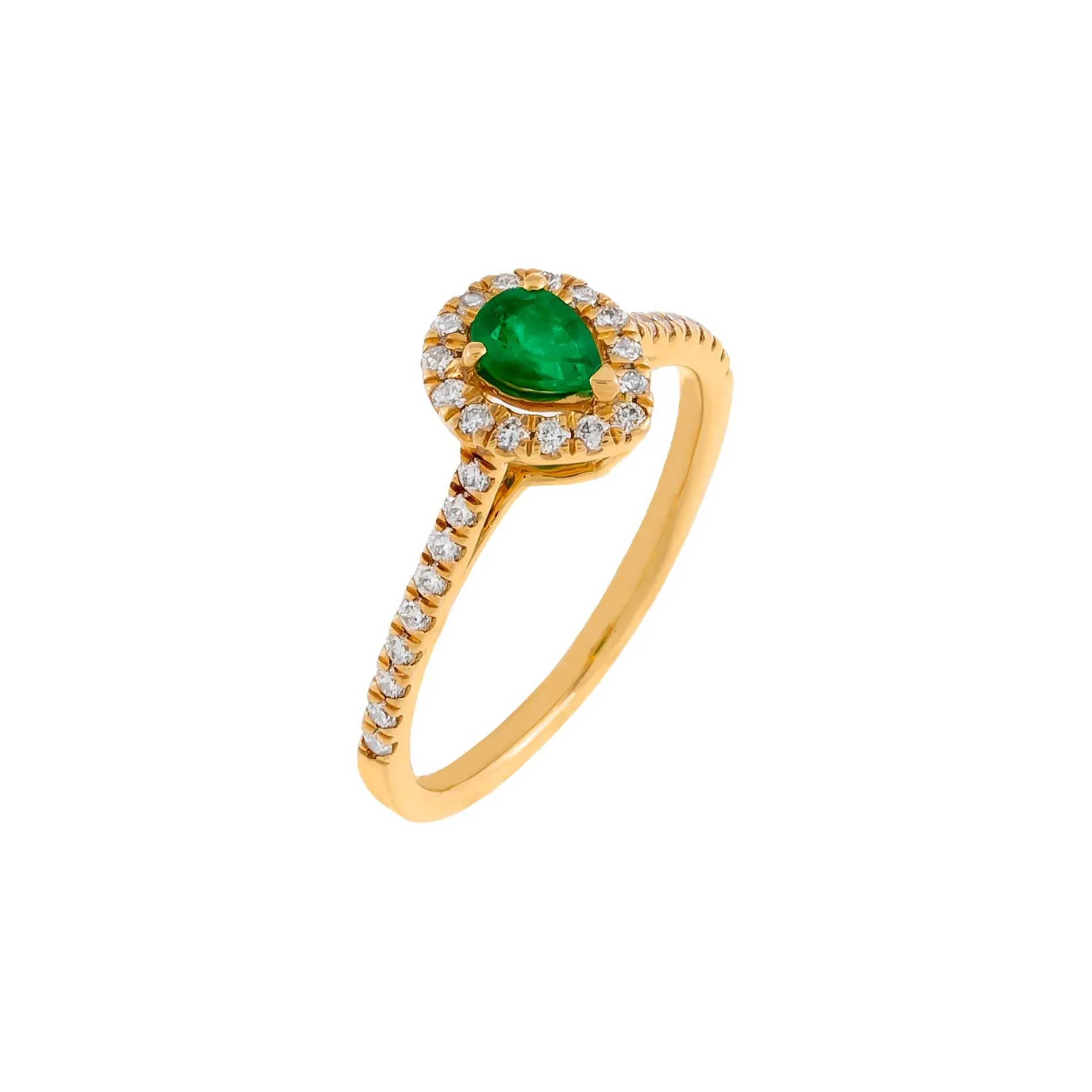 Diamond X Colored Gemstone Teardrop Ring 14K sold by Adina Eden's product image thumbnail 2